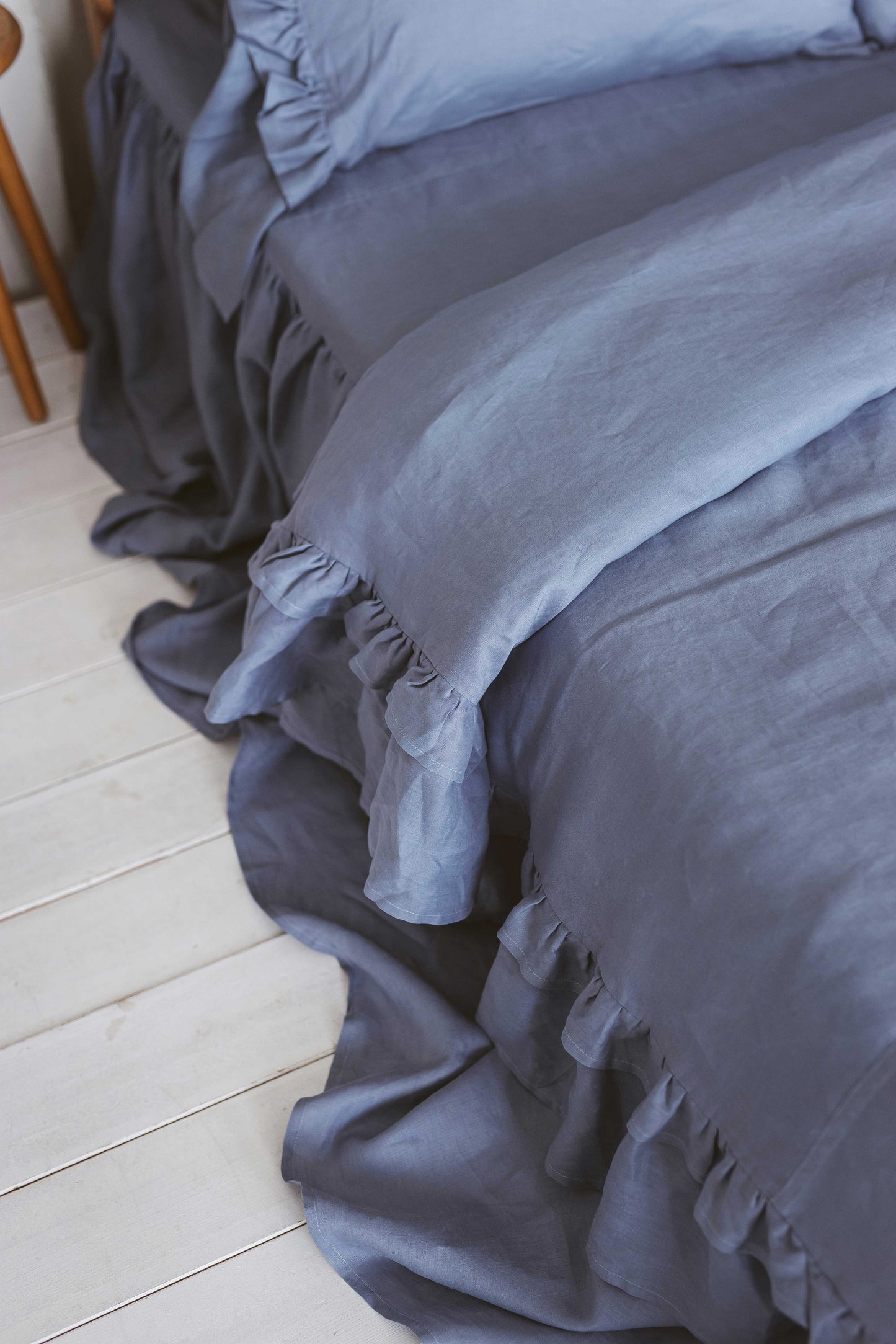 Linen Bed Skirt with Ruffles