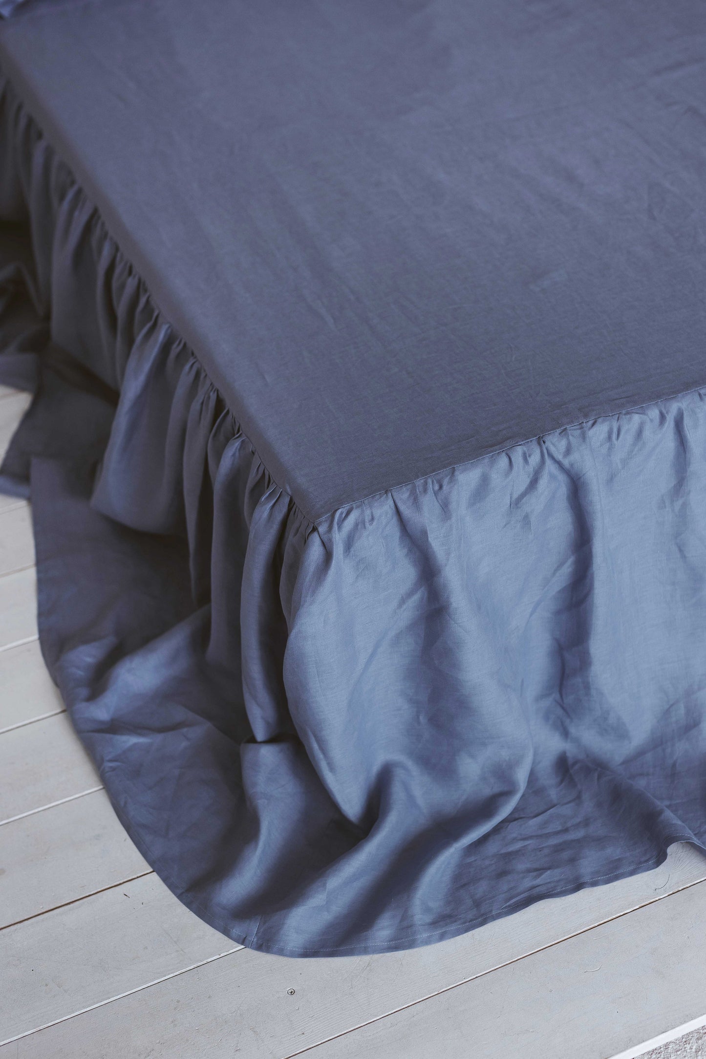 Linen Bed Skirt with Ruffles