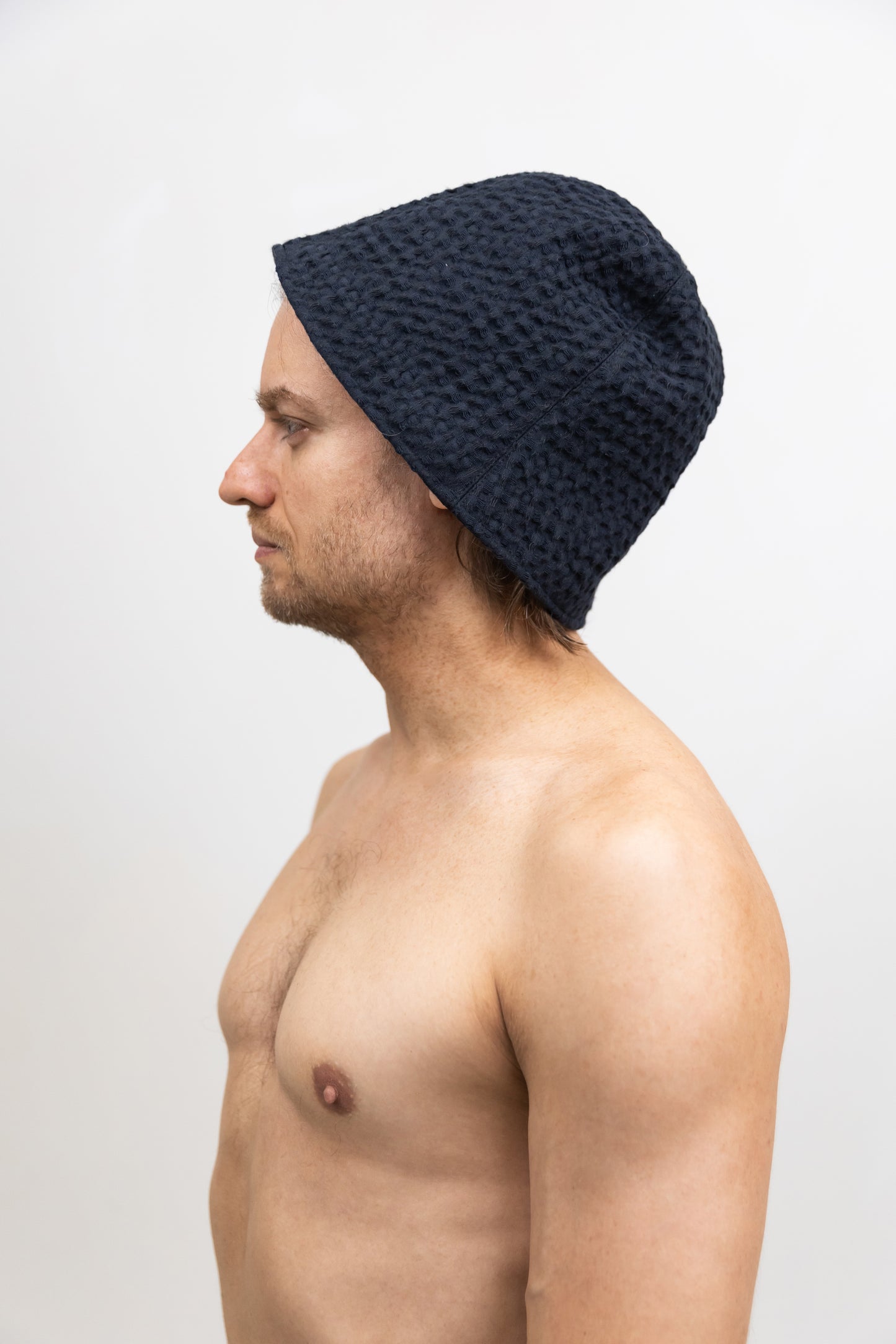 Unisex Waffle Linen Sauna Hat with Hook