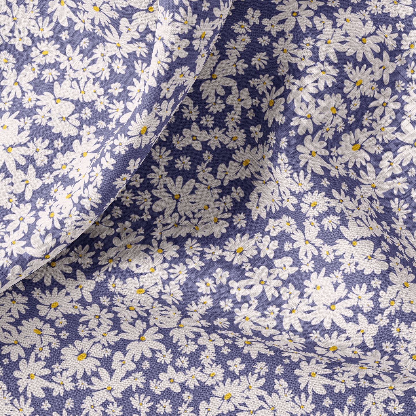 Retro Floral Print Linen By The Yard or Meter, Retro Ditsy Flowers Print Linen Fabric For Clothing, Bedding, Curtains & Upholstery