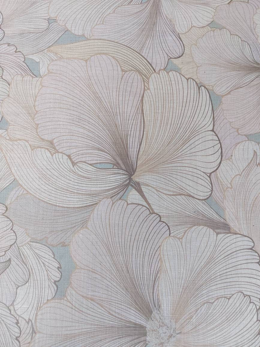 Floral Linen Fabric By The Yard Natural Stonewashed Linen Fabric For Clothing & Home Textile - Width 148 cm/1.62yd