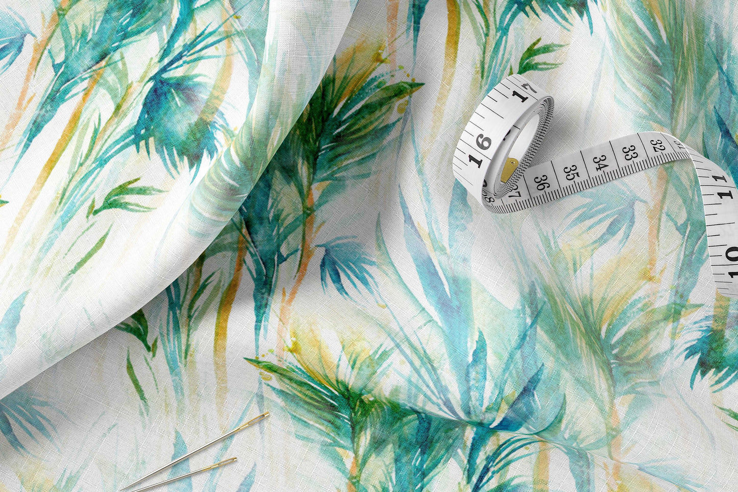 Printed Linen Fabric By The Yard Natural Stonewashed Linen Fabric For Clothing & Home Textile - Width 148 cm/1.62yd