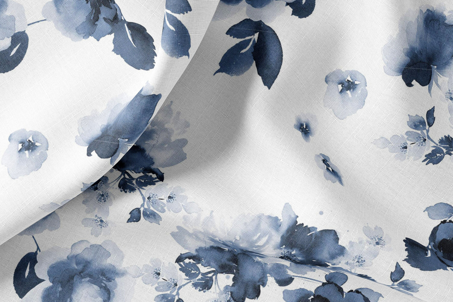 Printed Linen Fabric By The Yard Natural Floral Linen Fabric By The Yard For Clothing & Home Textile - Width 148 cm/1.62yd