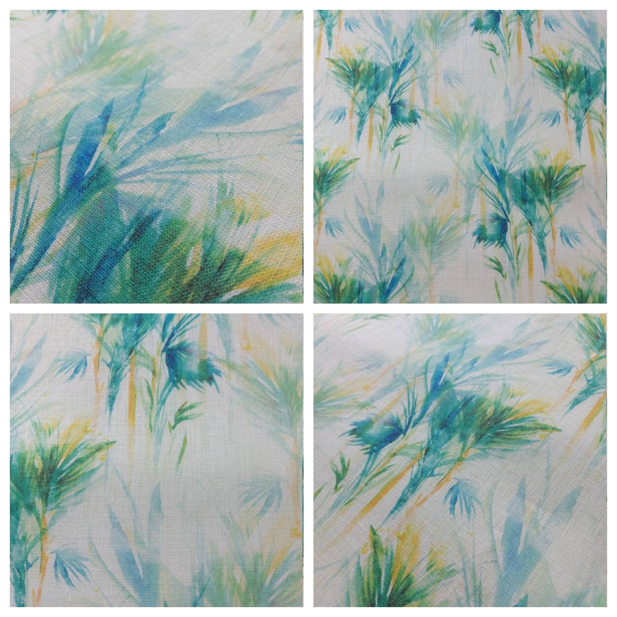 Printed Linen Fabric By The Yard Natural Stonewashed Linen Fabric For Clothing & Home Textile - Width 148 cm/1.62yd