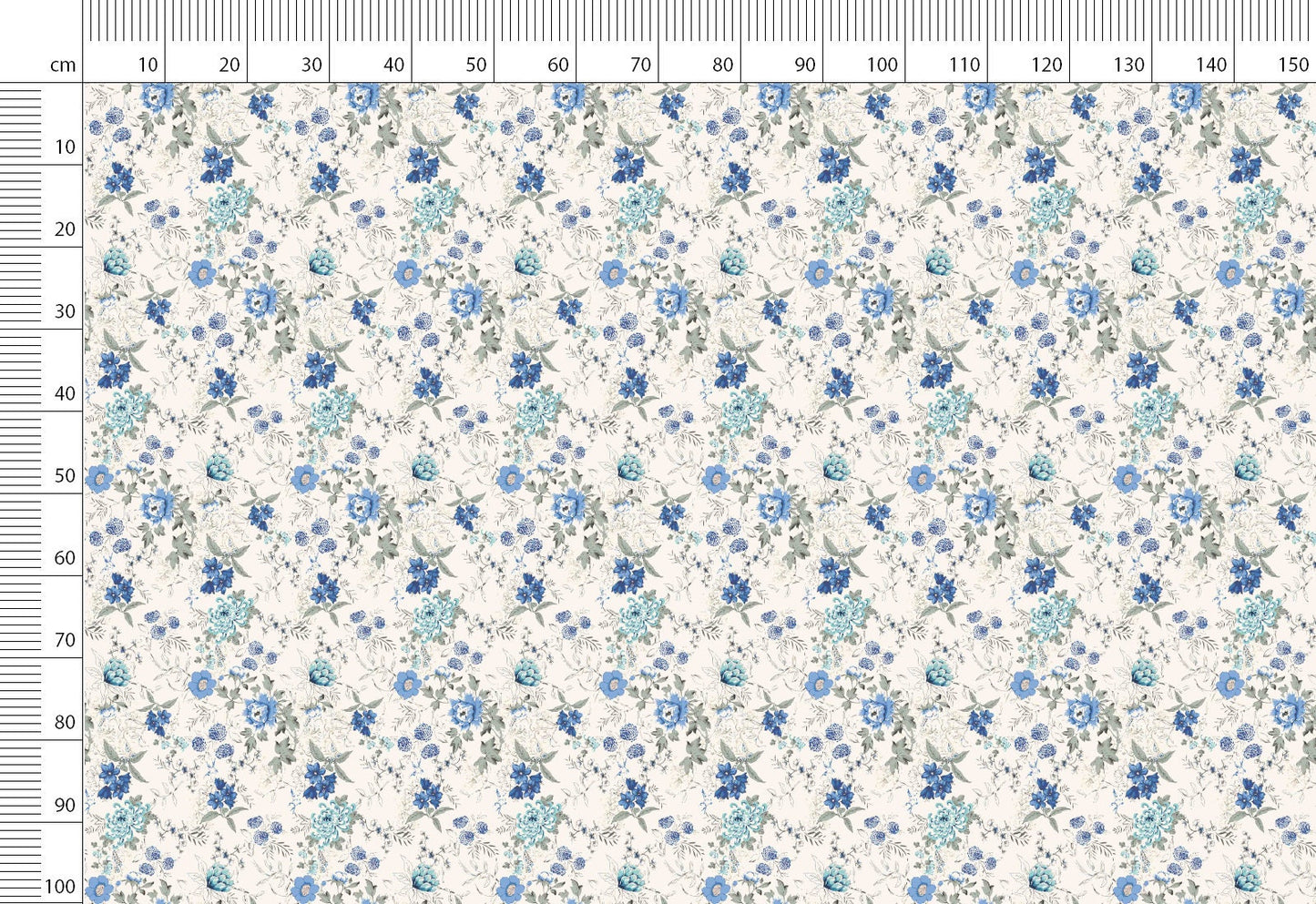 Floral Linen Fabric By The Yard Natural Printed Linen Fabric By The Yard For Clothing & Home Textile - Width 148 cm/1.62yd