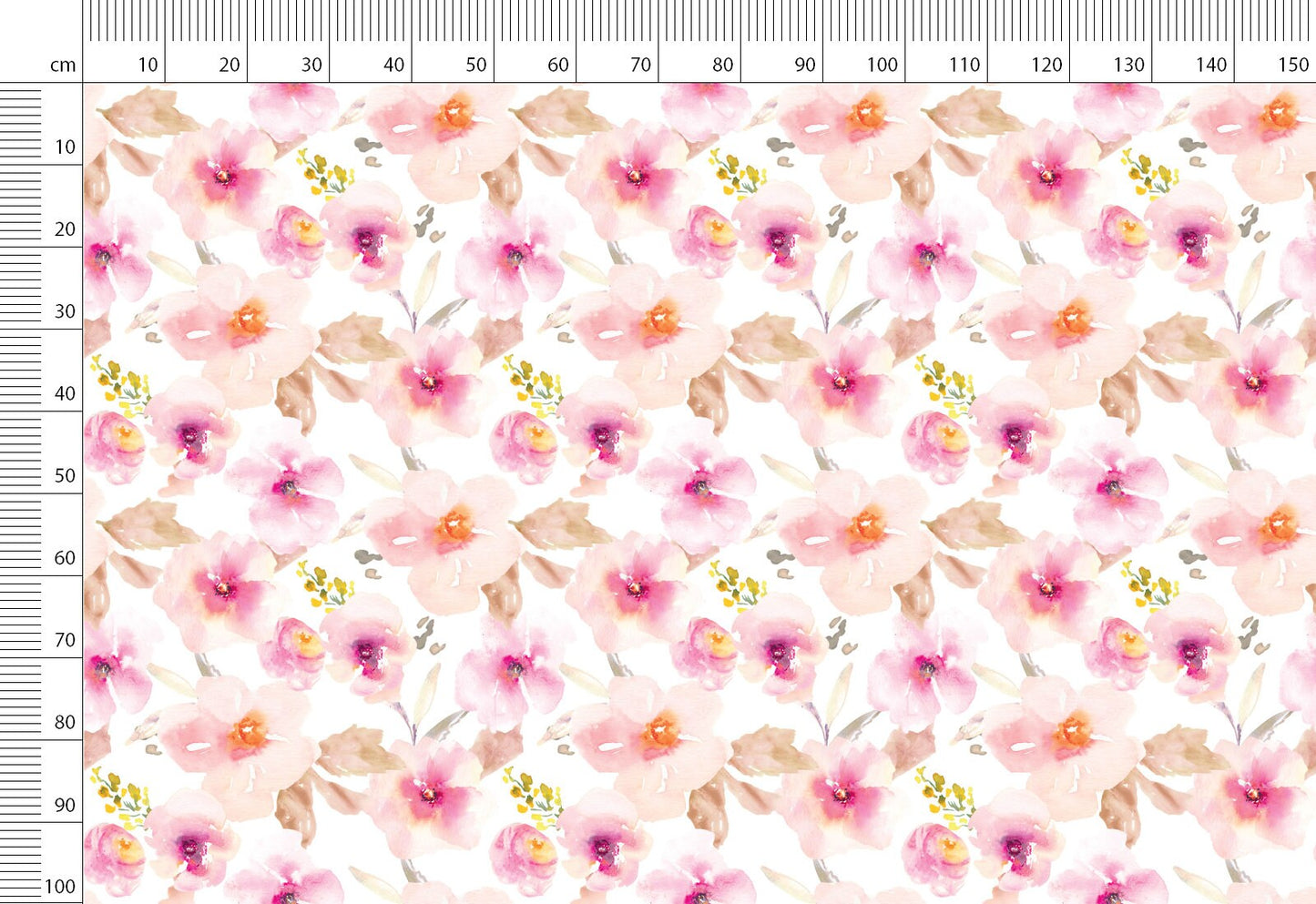 Floral Linen Fabric By The Yard Natural Printed Linen Fabric By The Yard For Clothing & Home Textile - Width 148 cm/1.62yd