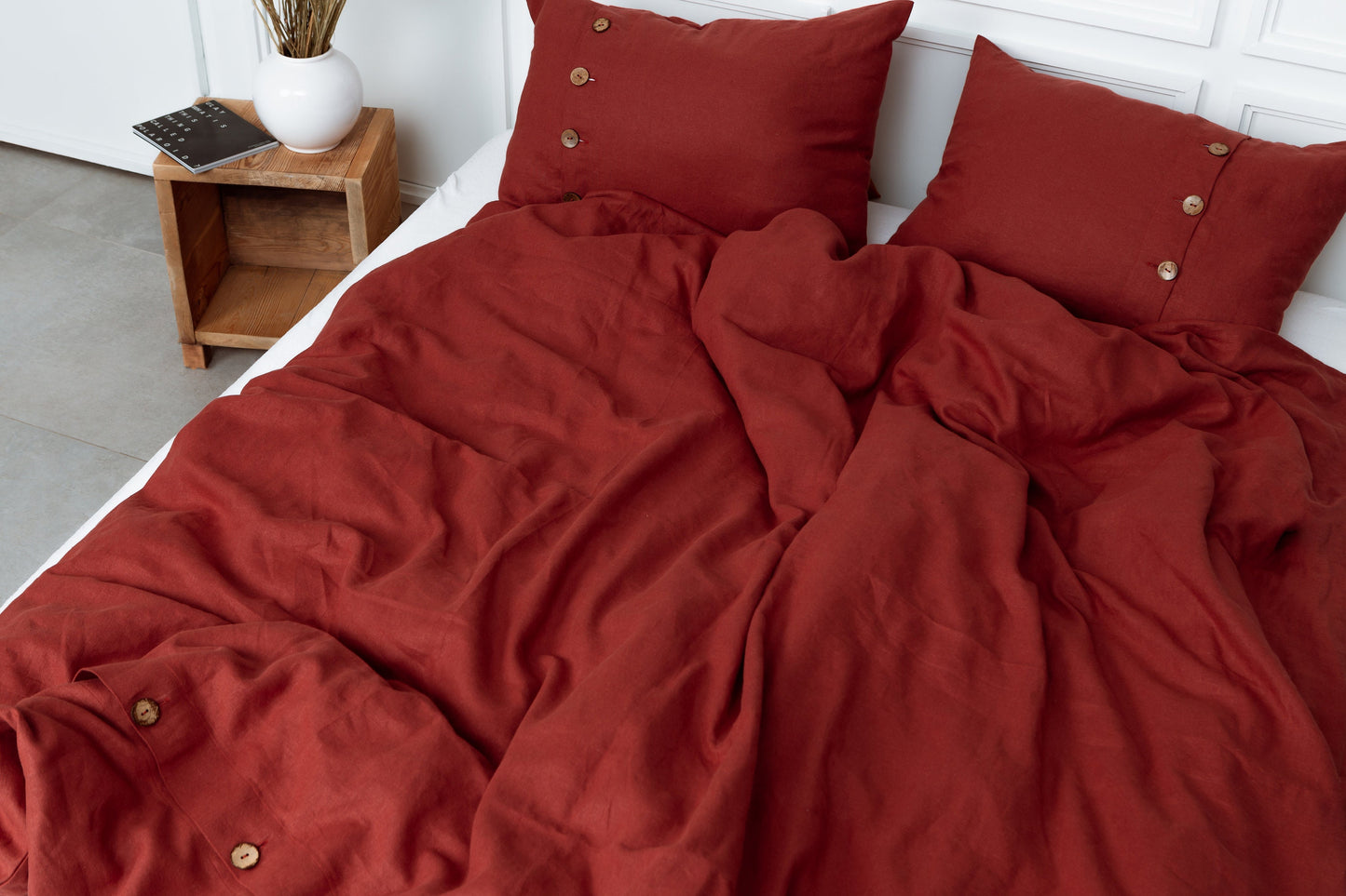 Pomegranate Linen Duvet Cover Set