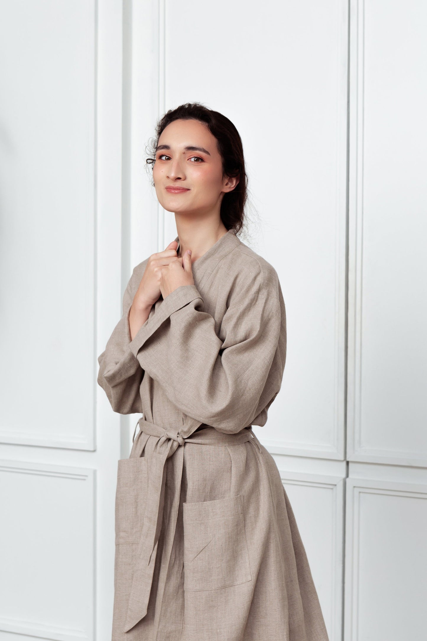 Extremely Soft Natural Linen Bathrobe