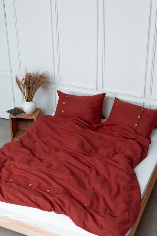 Pomegranate Linen Duvet Cover Set