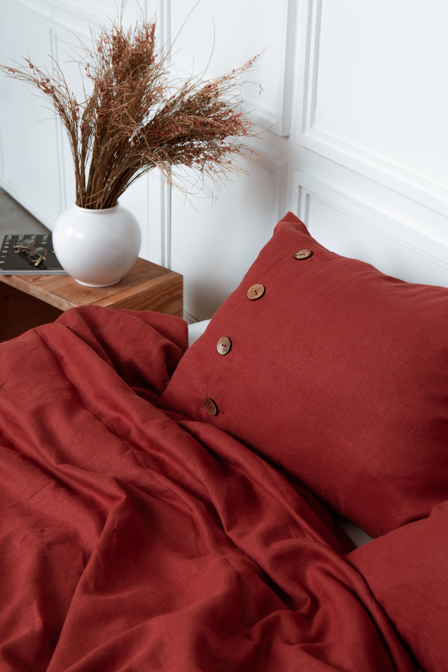 Pomegranate Linen Duvet Cover Set