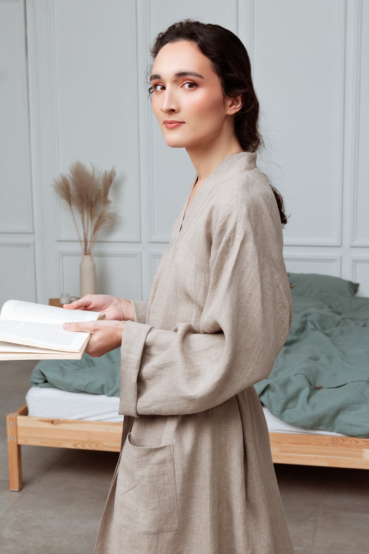 Extremely Soft Natural Linen Bathrobe