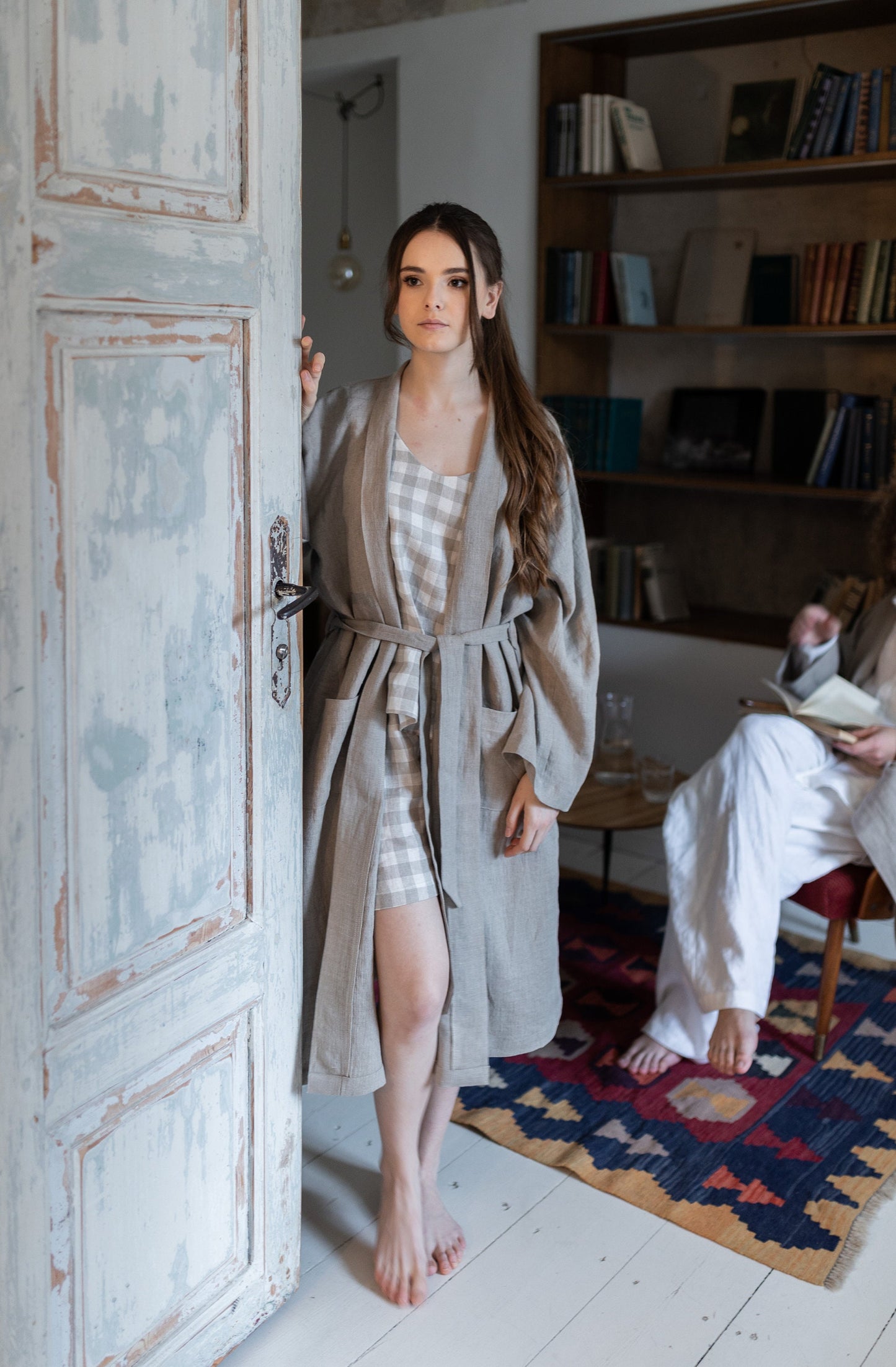 Extremely Soft Natural Linen Bathrobe