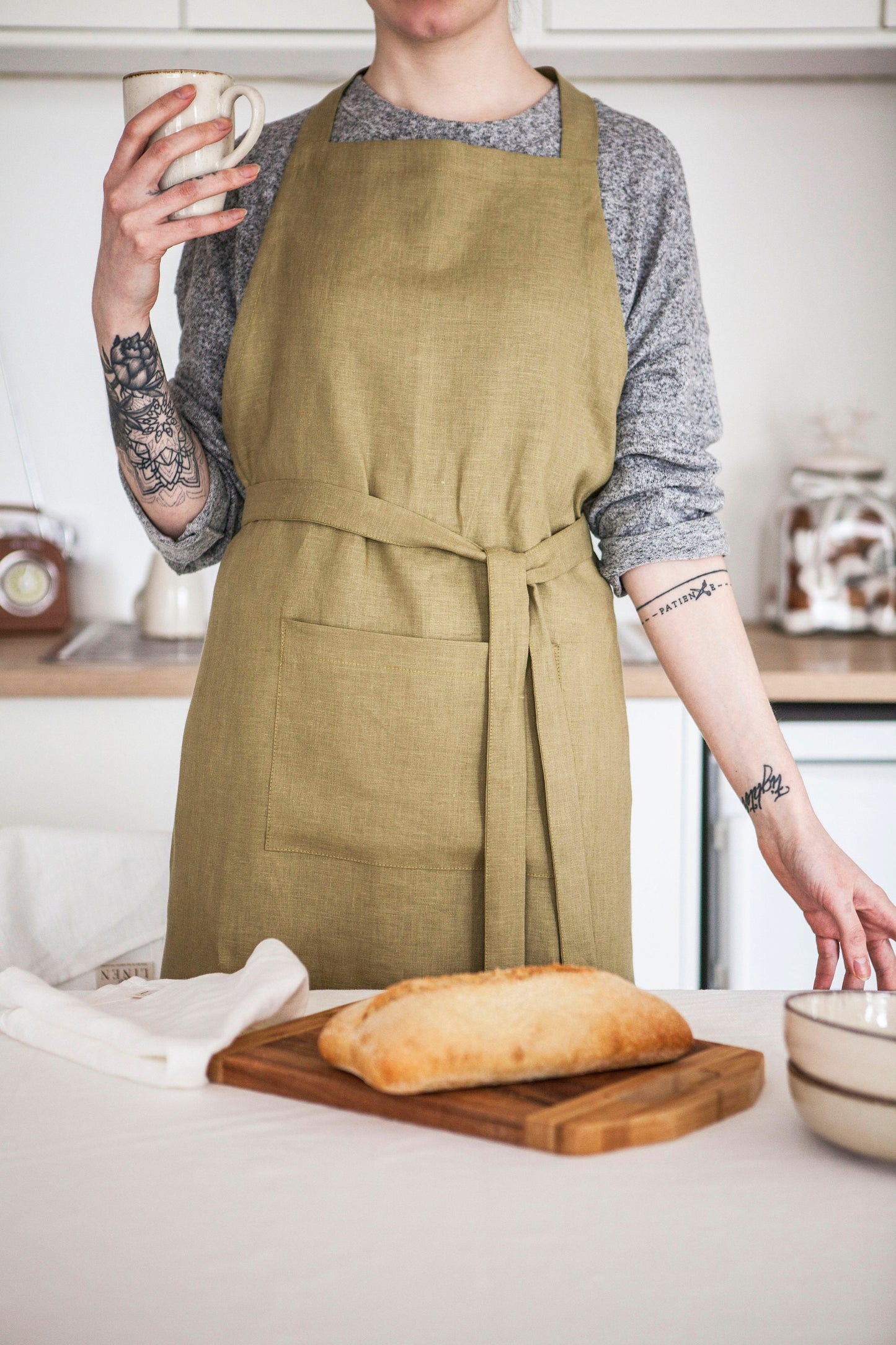 Linen Apron With Pocket