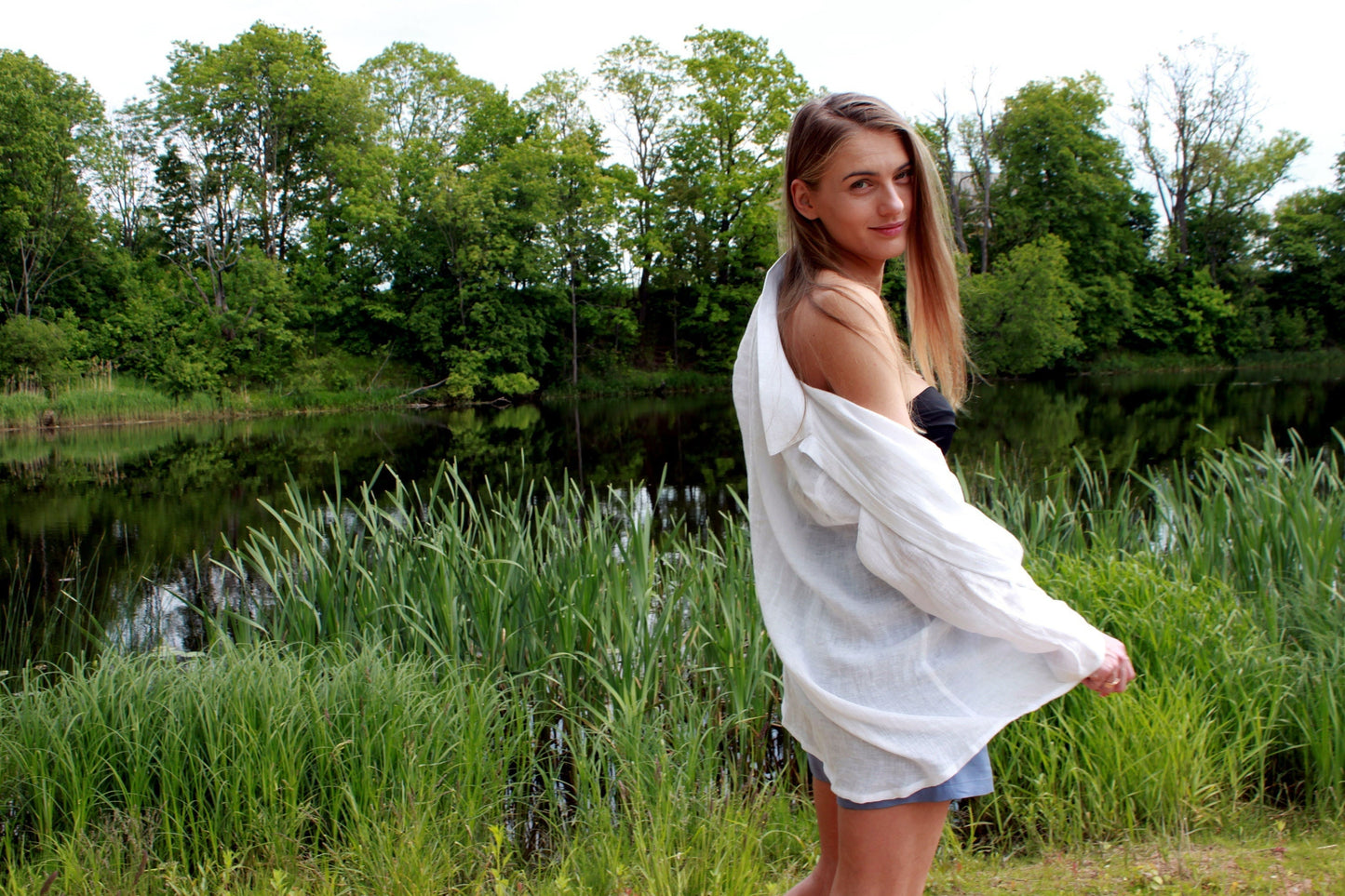 Oversized Linen Beach Shirt