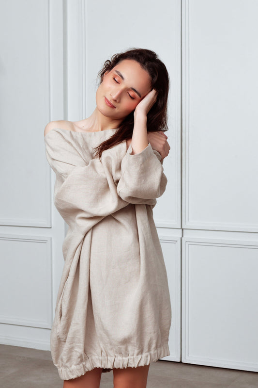 Natural Linen Leisure Dress