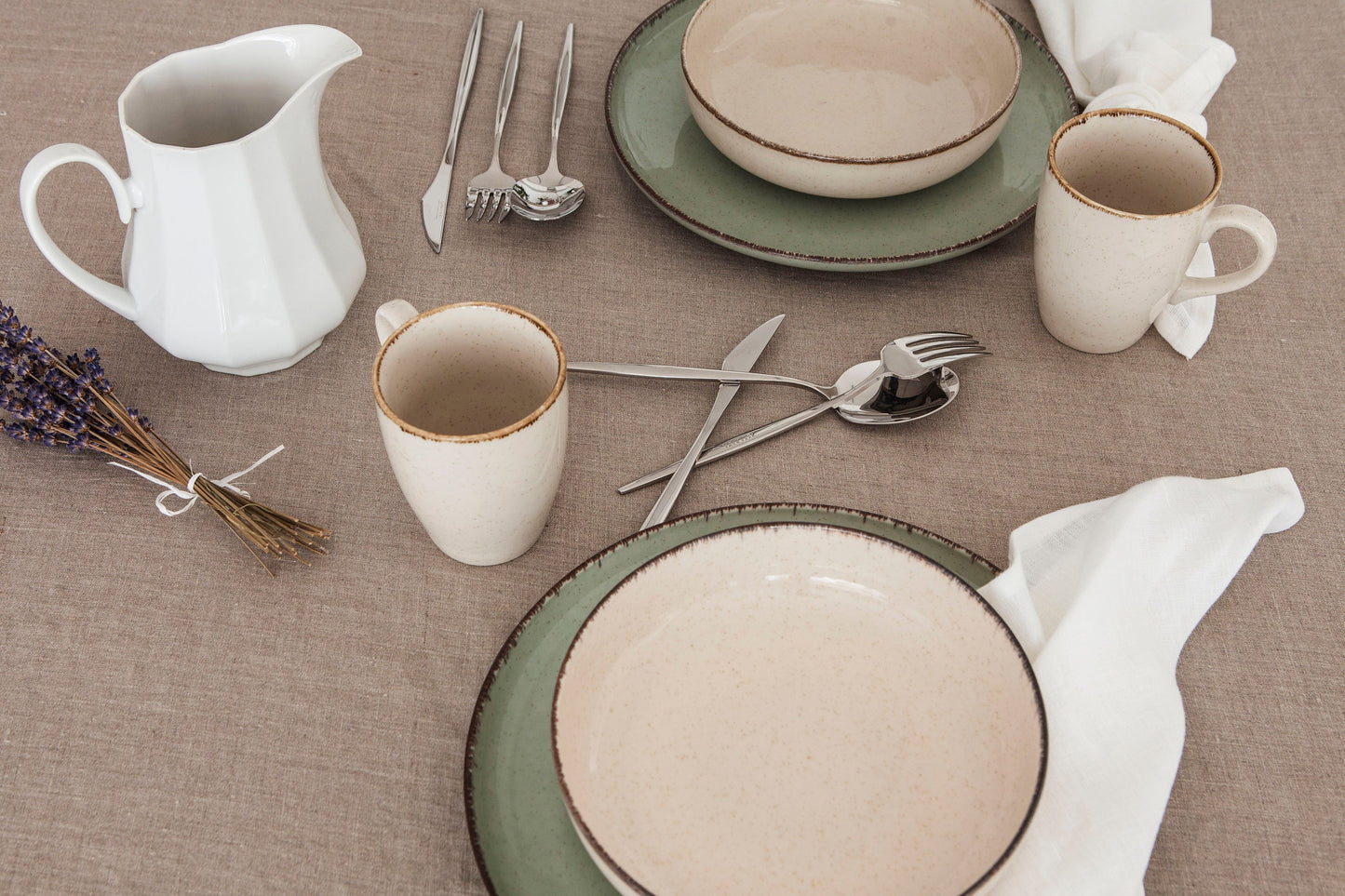 Natural undyed linen tablecloth