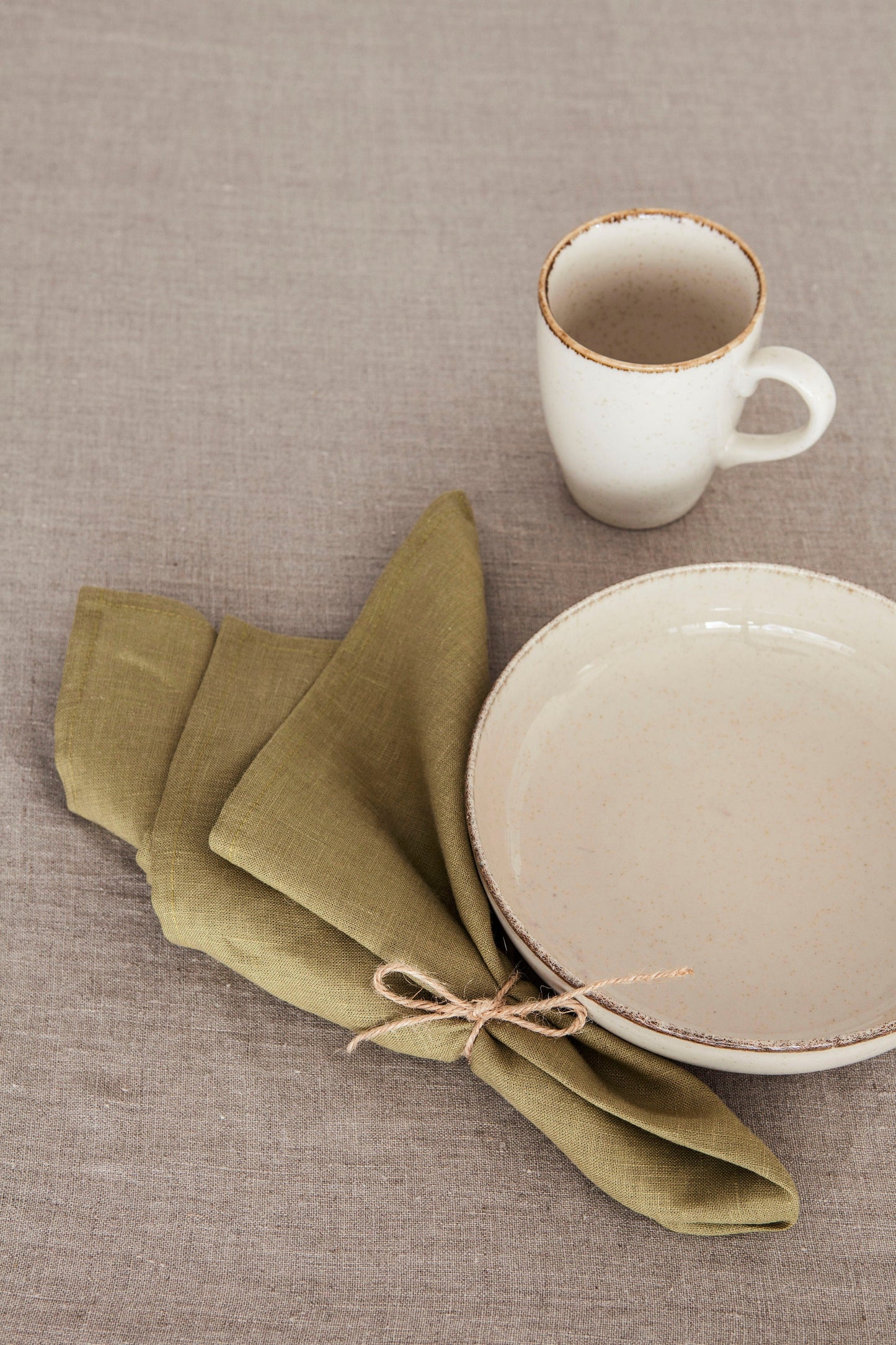 Natural undyed linen tablecloth